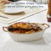 ONEMORE Au Gratin Baking Dish Oval Ceramic White Small Casserole