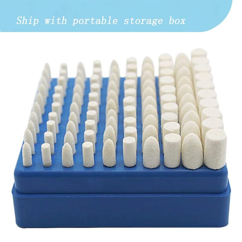 Luo ke 100 Pcs Wool Polishing Bits - 1/8 Inch