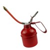 Red Lever Style Manual Oiler Can, Iron Lubrication Oiling Can