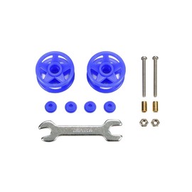 Tamiya 15532 GP.532 Mini 4WD Upgrade Parts, 2-Stage Low Friction Plastic Roller, 0.7 - 0.7 inches (19 - 19 mm), Blue