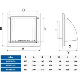 Byson 125mm / 5" White Air Vent Grille Gravity Flap External Ventilation Cover Ducting