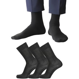 Naigui 90301031 Formal Men's Socks, Socks, Ceremonial Occasions, Memorial Services, Weddings, Antibacterial, Odor Resistant, Reinforced Toe and Heel, Black, Flat Knitting, Plain, Classic, Business,