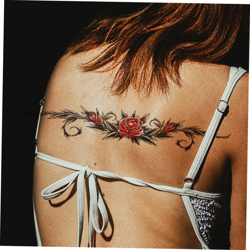 FOMIYES Waterproof Flower and Butterfly Temporary 8 Sheets Body Art