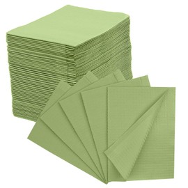 100PCs Dental Bib Sheet for Patients 13" x 18" by Omnia ONE | Dental Grade Scudo 7.2g Soft & Waterproof 3Ply Dental Bibs | Dentist Tray Green Cover and Nail Table Cover Supplies