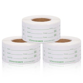 Lollanda 750pcs Dissolvable Food Labels, Green, Easy Peel Off, No Residue, Perfect for Kitchen, 500 Labels per Roll