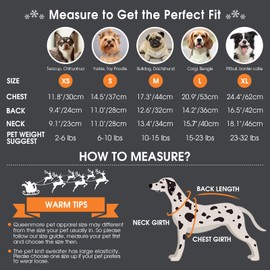 Queenmore Dog Christmas Sweater,Turtleneck Knitted Pullover Xmas Dog Clothes Sweatshirt,Dog Christmas Outfit, Warm Dog Sweaters for Small Dogs Boy Girl,XS