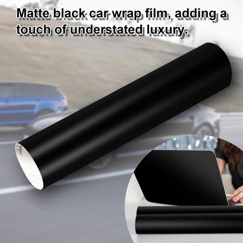 TECKWRAP 11.5"x60" Matte Black Vinyl Wrap Film, DIY Friendly, Durable,