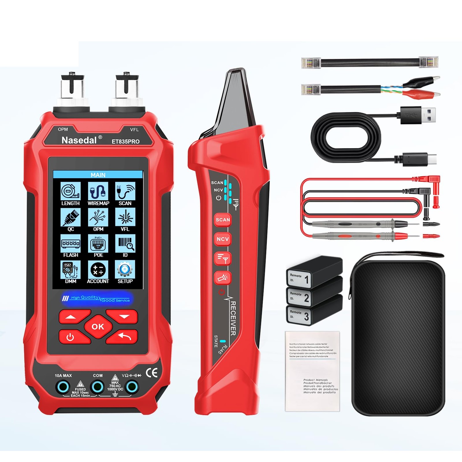 Network Cable Tester Optical Power Meter VFL Multimeter 4 in 1,Wire ...