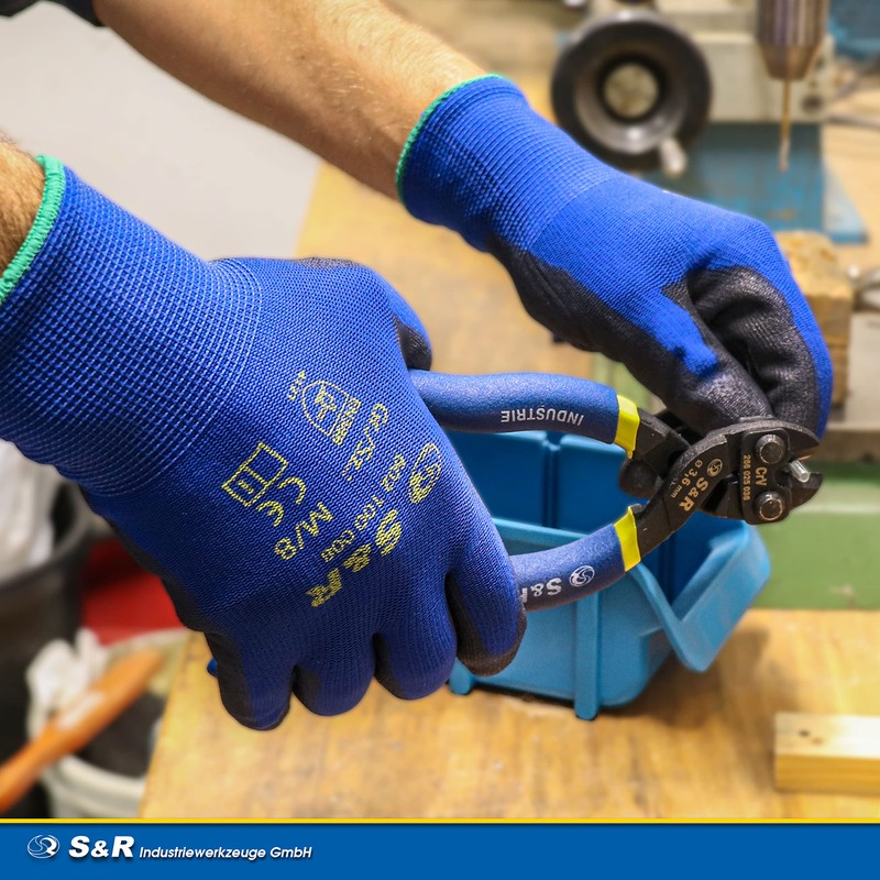 S&R Work Gloves - 12 pairs of BASIC Nylon PU