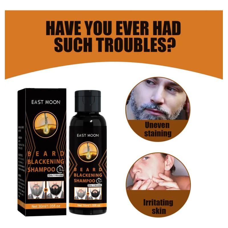 3×champú Natural For Oscurecer Barba C Guys,for Ennegrecimi