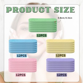 60PCS Facial Sponges, Compressed Facial Sponges, 0.8cm Thick Real Techniques Sponge Makeup Remover in Pink, Blue, Green, Purple & Light Yellow, Face Sponge for Cleansing