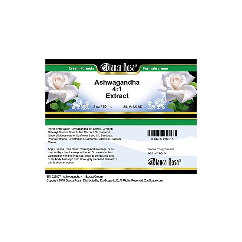 Bianca Rosa Ashwagandha 4:1 Extract Cream (2 oz, ZIN: 523857)