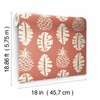RoomMates RMK11982RL Coral and White Pineapple Block Print Peel and