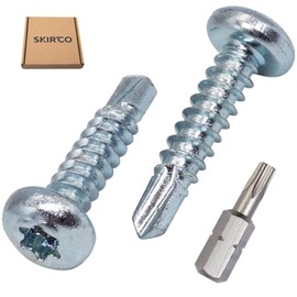 SKIR'CO (Pack of 150) Self Drilling Screws 4.8 x 22 mm Pan Head DIN 7504 N Galvanised Screws Self Tapping Screws