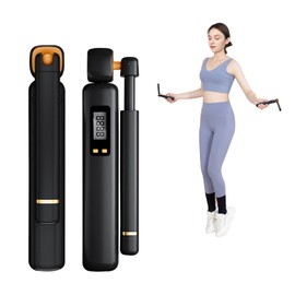 Cordless Skipping Rope with Counter - Portable Ropeless Skipping Rope with Adjustable Counterweights, Cordless Skipping Rope for Adults Fitness, Indoor Skipping Rope for Men Women Cardio Exercise