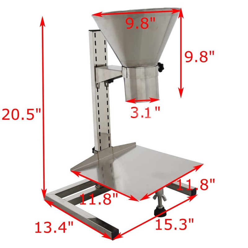 Banfluxion Stainless Steel Feeding Hopper with Support Stand Food Grade