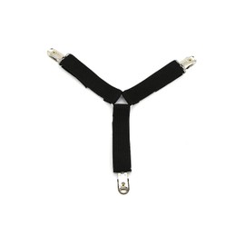 Tiardey 4Pcs Black Elastic Bed Sheet Suspenders Triangle Bed Sheet Straps Fasteners Set with Heavy Duty Grippers Clips for Mattress Covers Sofa Cushion