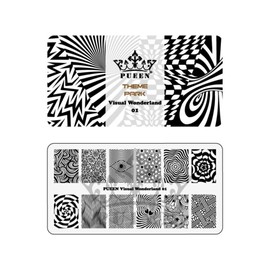 PUEEN Nail Art Stamping Plate - Visual Wonderland 01 - Theme Park Collection 125x65mm Unique Nailart Polish Stamping Manicure Image Plates Accessories Kit - BH000714