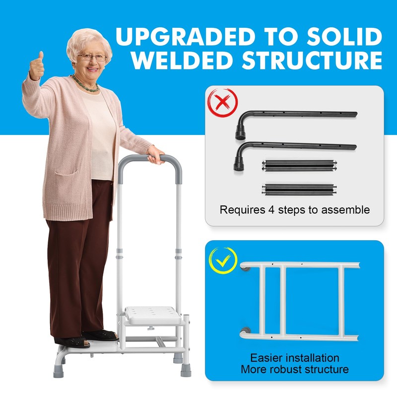 FORTEMOTUS 2 Step Stool with Handle for Elderly - Heavy