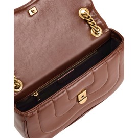 JW PEI Women's Tina Shoulder Bags, Quilted Chains Brown