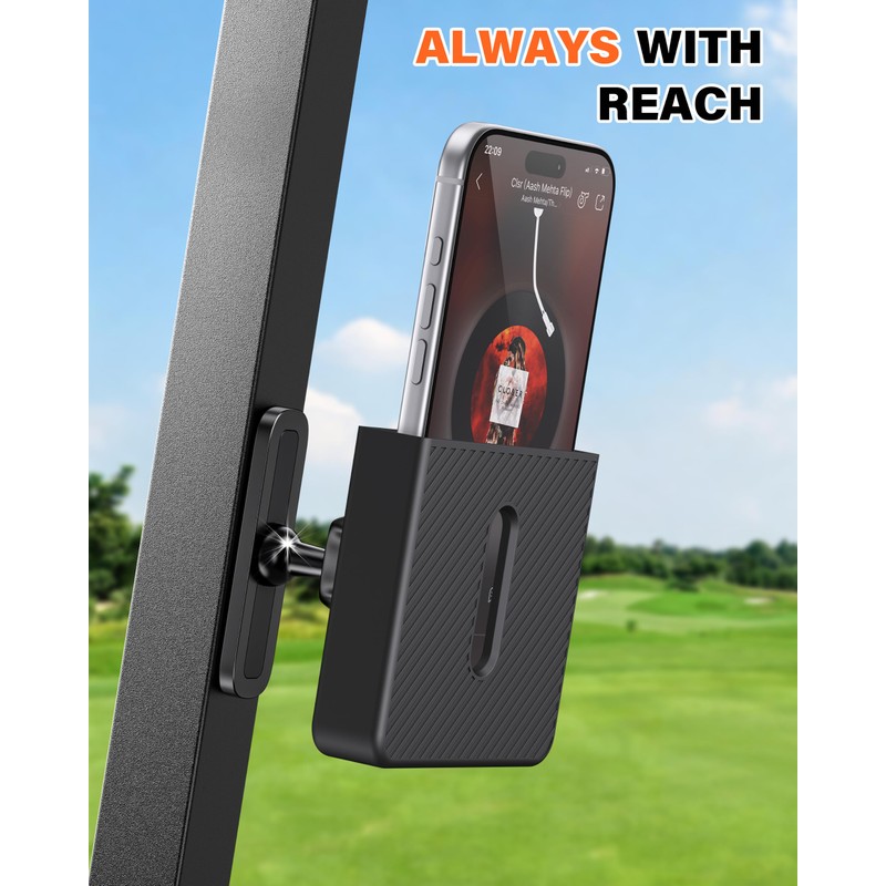 A2C Anti-Scratch Silicone Golf Cart Phone Holder Strong Magnetic Attachment