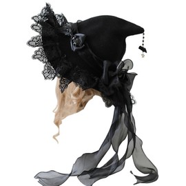 Huafan luxkazya Hat, Witch Hat, Hat, Lace, Decorative, Bowknot, Gothic, Women's, Multicolor, Wizard, Fortune Teller, Photography, Stage, Cosplay, Disguise, Christmas, Events, Parties, Cultural