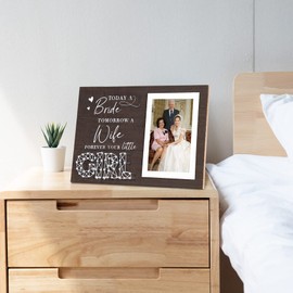 ElegantPark Photo Frame Mother of the Bride Gifts from Bride Daughter Wedding Gifts for Parents Father of the Bride Square Picture Frame 4X6 Wooden