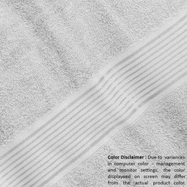 Belizzi Home Cotton 2 Pack Oversized Bath Towel Set 28x55 inches, Large Bath Towels, Ultra Absorbant Compact Quickdry & Lightweight Towel, Ideal for Gym Travel Camp Pool - Light Grey