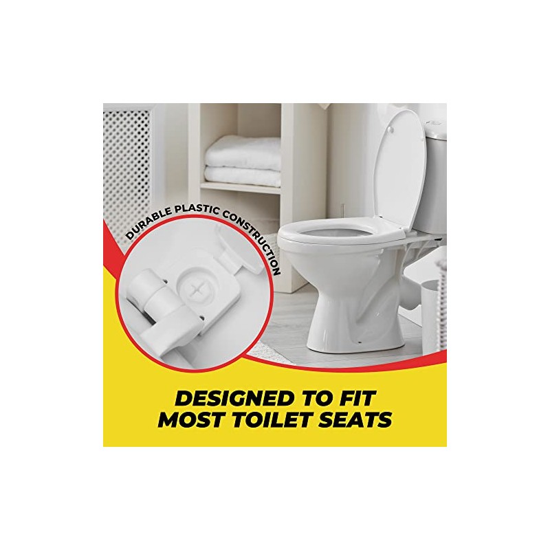 White Plastic Toilet Seat Hinge Replacement with Bolts Screw and
