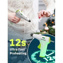 Narbell Cordless Hot Glue Gun Kit, 12s Fast Preheating, Anti-drip Nozzle, Hot Melt Glue Gun with 2Ah Battery, Auto Shut-Off, for School Crafts DIY Arts Project Home Repairs Party Decorations,Grey