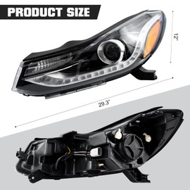 AUTNZE Headlight Assembly Compatible with 2017 2018 2019 2020 2021 2022 Chevy Trax Halogen with LED DRL Model Replacement Headlamp Front Lights L42725480 R42725481 (Driver Left Side)