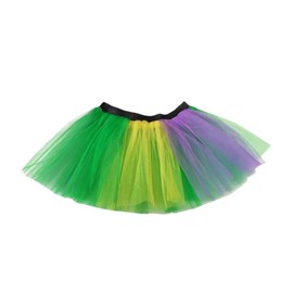 Danballto Mardi Gras Tutu Runner Tutu Short Adult Tutu for Women Festival Costume Purple Yellow Green