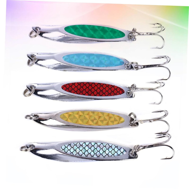 BESPORTBLE 5pcs Sequins Fishing Lures Beveling Hook Baits for Anglers