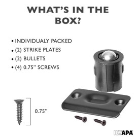 Ilyapa Ball Catch Door Hardware for Closet, Black 2 Pack