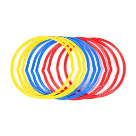 Jenngaoo Football Training Rings, 6 Pieces Multicoloured Sports Training Speeds Ring Football for Control Speeds Agility Training Skills - 16 Inch Diameter