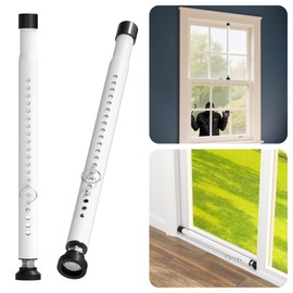 Window Locks & Sliding Door Security Bar, 2 Pack Adjustable Child Safety Lock for Up/Down/Horizontal Windows & Sliding Glass Doors from Inside, for Apartment & Patio (17-50 Inch)