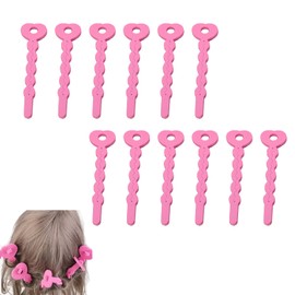 FineGood Sponge Curler, Soft Hair Curler, Hand Winding Curler, Harmless to Hair, Soft, No Heat Damage, Safe, Easy to Use, DIY Hair Curling Girls, Pink (Set of 12)