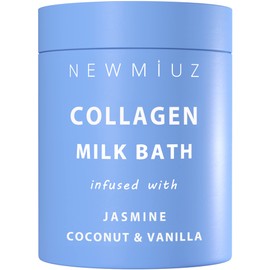 Creamy Coconut Collagen Milk Bath Soak Powder Moisturize & Soften Skin – Vanilla Jasmine Luxury Spa Bubble Bath Salt Mother's Birthday Christmas Relaxation Gifts for Women Perfect Stocking Stuffers