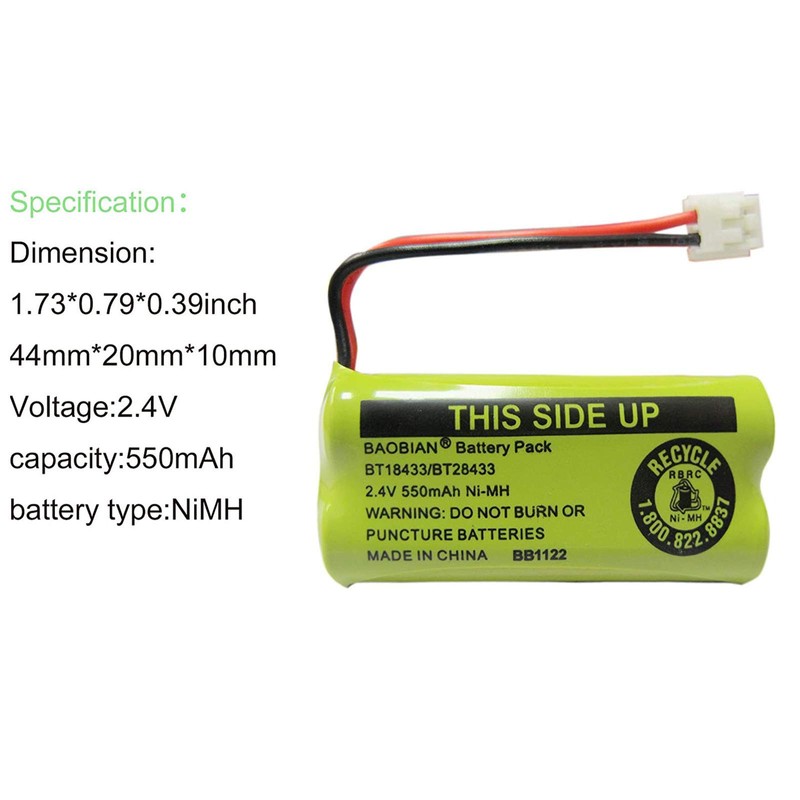 BAOBIAN BT18433/BT28433 BT184342 BT284342 BT1011 BT-1011 Cordless Phone Battery CL80109