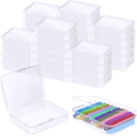 Dcocdeely 32 Pcs Plastic Crayon Box Bulk Clear Crayons Holder with Lid Crayon Organizer Case Crayon Storage Containers for Students School Office Supplies (32)