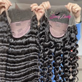 Deep Wave Burmese Curly HD Lace Frontal Wig Cuticle Aligned Raw Hair HD Lace Wig Vendors Glueless Wigs Human Hair Lace Frontstyle: Kinky Curl, stretched length: 12 inches, Lace Size: hd 5x5