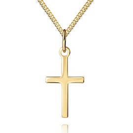 JEVELION Cross Pendant 333 Gold Cross for Women, Men and Children, 8 Carat Gold Pendant with Chain, With chain: length 55 cm