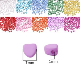 50PCS Rose Red Heart Shape Bead 7mm,Acrylic Loose Beads for Crafting Jewlery Making