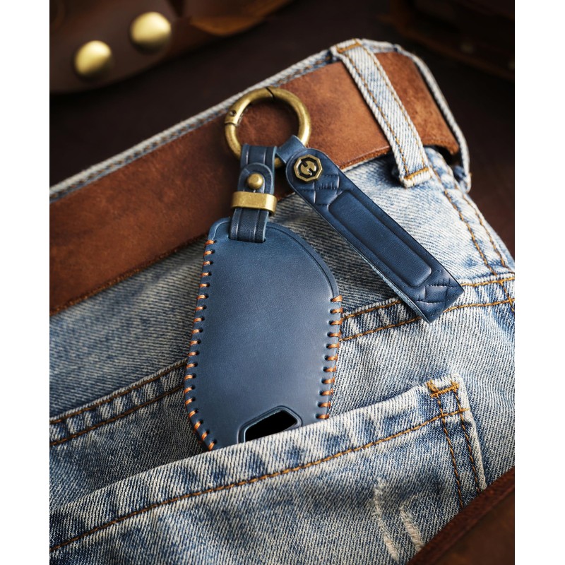 TECART Leather 6-Button Key Fob Cover Fit for 2023-2024 Kia