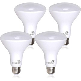 Bioluz LED 4 Pack BR30 LED Bulbs, Indoor Flood Lights High CRI 65W Equivalent uses 8W 3000K Soft White 650 Lumens, E26 Base Dimmable Instant On Interior Home Décor UL Listed FCC RoAS Compliant