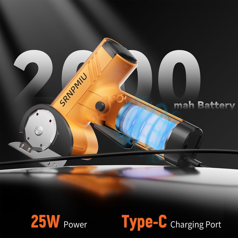 Electric Cardboard Box Cutter, Rechargeable Cordless Electric Scissors with LED