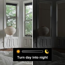 RYB HOME Blackout French Door Window Curtain for Small Window, Adhesive Thick Layer Room Darkening Glass Window Cover for Kitchen Front Door Pricacy, Mocha, W 26 x L 69, 1 Panel