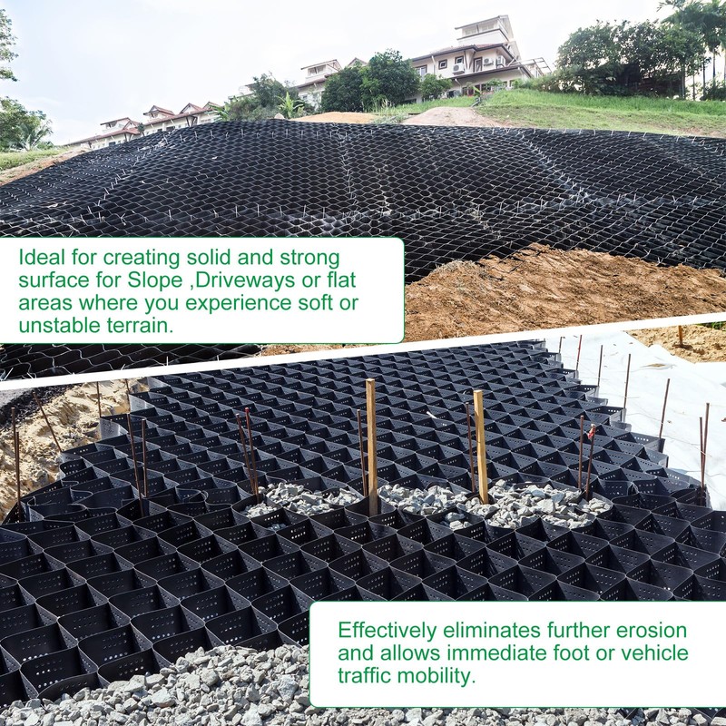 Hosuly 3" Thick Gravel Stabilizer Grid 9 x 20 ft
