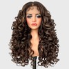 SOKU Long Curly Lace Front Wig for Black Women Highlight