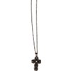Daisy Designs Cross Necklace, Antique Finish with a Filigree Black